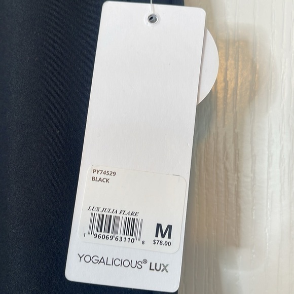Yogalicious Lux Julia High Rise Flare Leggings Black Medium - Picture 8 of 13